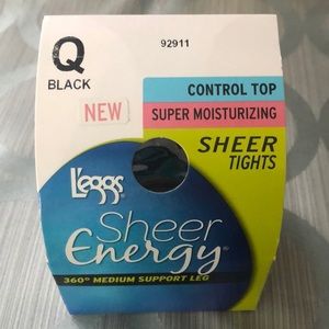 NWOT L’eggs Sheer Energy Control Top Sumer Moisturizing Sheer Tights Size Queen